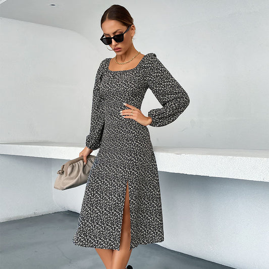 Square Neck Long sleeved dress