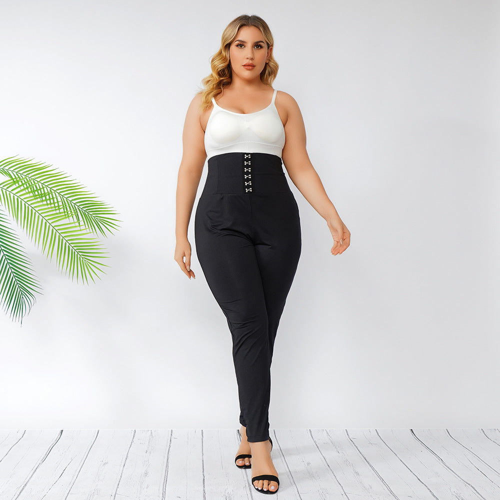 Large Size Women Wear for Hooks Outer Wear Bottoming Tights High Waist Slimming Ol Commuter plus Size Pants
