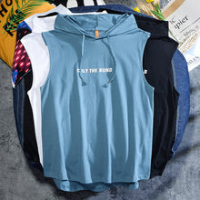 Load image into Gallery viewer, Hood vest men and women basketball tide cards summer print fitness trend sleeveless T-shirt with hooded hawthorn