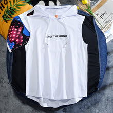 Load image into Gallery viewer, Hood vest men and women basketball tide cards summer print fitness trend sleeveless T-shirt with hooded hawthorn