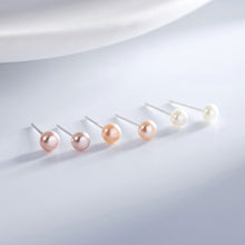 Load image into Gallery viewer, S999 silver natural freshwater pearl earrings female version small fresh new simple ear cave cozy ear