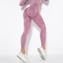 Load image into Gallery viewer, Fitstyle Seamless Washed Moisture-Absorbing Sexy Peach Hip Wicking Yoga Pants Exercise Workout Pants Leggings