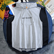 Load image into Gallery viewer, Hood vest men and women basketball tide cards summer print fitness trend sleeveless T-shirt with hooded hawthorn
