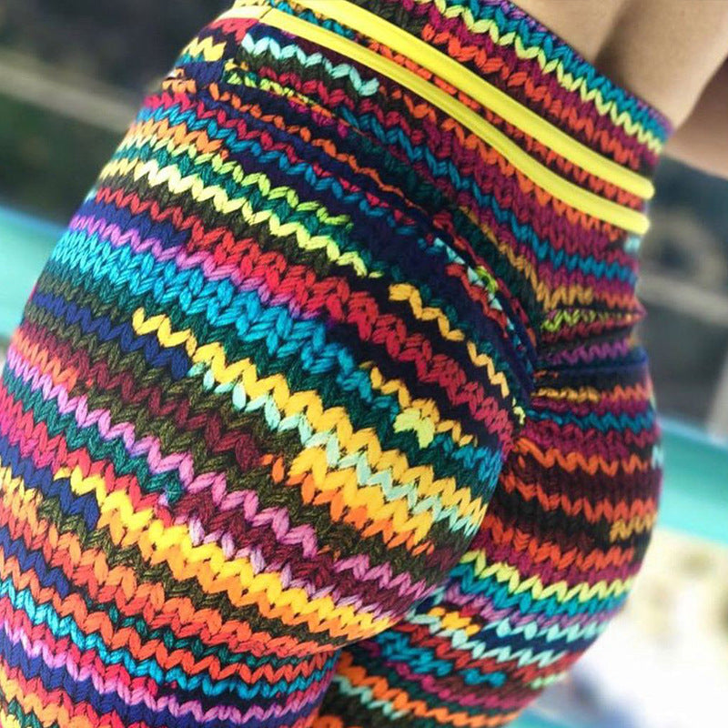 New digital printing Leggings hemp rope wool flower bark simulation series Yoga Pants
