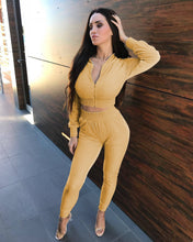 Load image into Gallery viewer, Lady Velvet zipper tracksuit 2piece set
