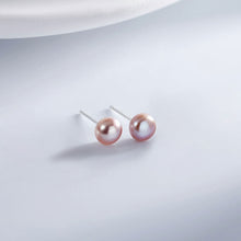 Load image into Gallery viewer, S999 silver natural freshwater pearl earrings female version small fresh new simple ear cave cozy ear