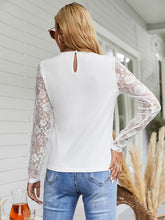 Load image into Gallery viewer, Lace Splice Long Sleeve Top