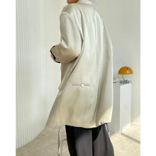 Load image into Gallery viewer, Spring and summer new European and American bloggers satin glossy wide shoulder suits jacket loose slim breathing suits