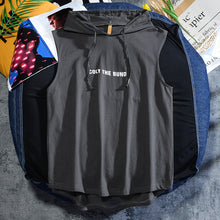 Load image into Gallery viewer, Hood vest men and women basketball tide cards summer print fitness trend sleeveless T-shirt with hooded hawthorn