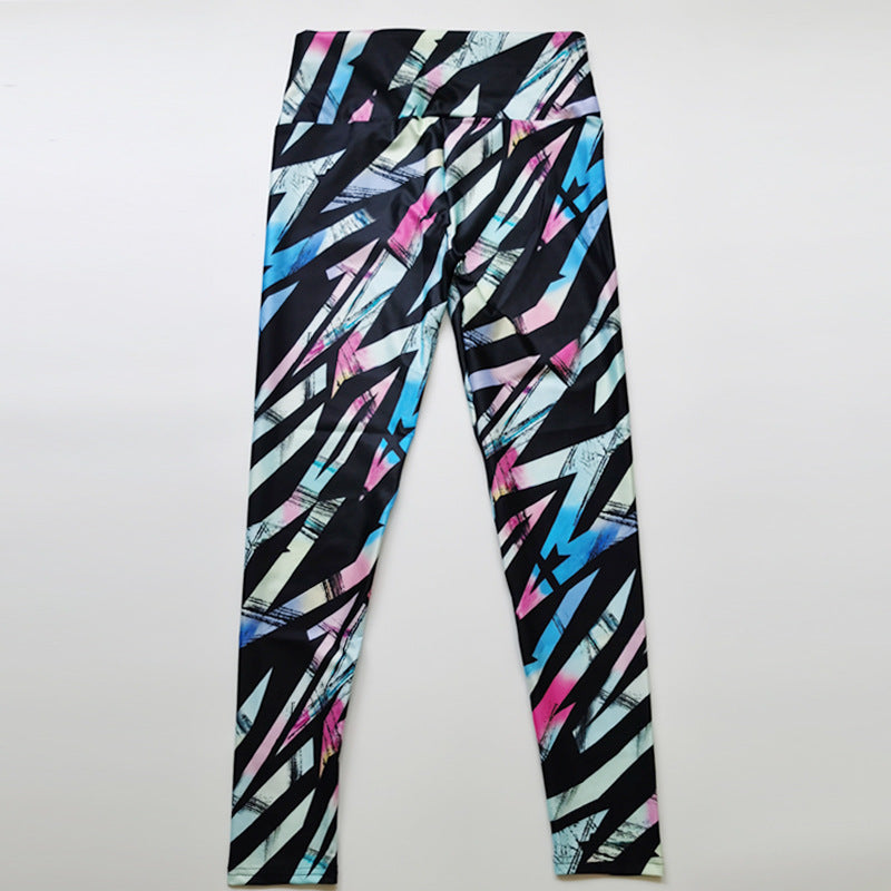 Fitstyle Print Yoga Pants Women High Waist Hip Lift Exercise Workout Pants Hip Slimming Moisture Wicking Leggings Women