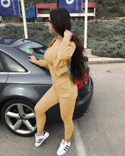 Load image into Gallery viewer, Lady Velvet zipper tracksuit 2piece set