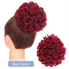 Load image into Gallery viewer, Synthetic Hair Bun Afro Chignon Drawstring Ponytail Clip In Pony Tail Black Puff Curly Women Hair Extension Hairpieces