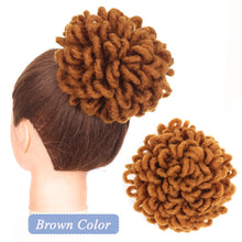 Load image into Gallery viewer, Synthetic Hair Bun Afro Chignon Drawstring Ponytail Clip In Pony Tail Black Puff Curly Women Hair Extension Hairpieces