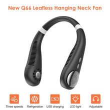 Load image into Gallery viewer, New Portable Hanging Neck Fan Bladeless Fan 3 Speed Adjustable Wearable Neckband Mute Fans USB Rechargeable Neck-mounted Cooler