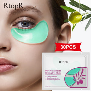 RtopR by Traci K Beauty -30pcs Olive Firming Eye Mask Natural Moisturizing Gel Eye Patches Remove Dark Circles Anti Age Bag Eye Wrinkle Skin Care