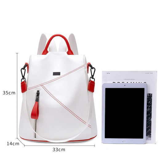 New Simple Fashion Multi-color Versatile Soft Leather Large-capacity Backpack Travel Bag