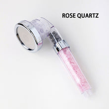 Load image into Gallery viewer, Natural Crystal Seven Chakra Gravels Shower Head Amethyst Gemstone Water Saving Negative Lon Filter Bathroom Appliances