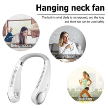 Load image into Gallery viewer, New Portable Hanging Neck Fan Bladeless Fan 3 Speed Adjustable Wearable Neckband Mute Fans USB Rechargeable Neck-mounted Cooler