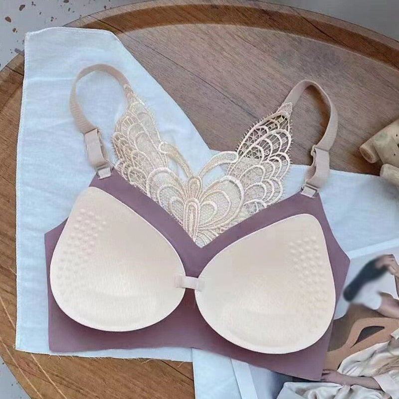 Back Butterfly Push Up Bra Women's Sexy Bras Seamless No Steel Rings Comfortable Sports Bra Plus Size Girl Underwear M-2XL
