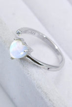 Load image into Gallery viewer, Inlaid Moonstone Heart Adjustable Open Ring