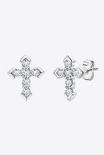 Load image into Gallery viewer, Moissanite Cross Stud Earrings