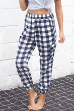 Load image into Gallery viewer, Plaid Elastic High Waist Cargo Pants