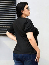 Load image into Gallery viewer, Plus Size Cutout Short Sleeve Blouse