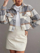 Load image into Gallery viewer, Plaid Collared Neck Button Down Jacket