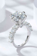 Load image into Gallery viewer, 3-Carat Moissanite Platinum-Plated Side Stone Ring
