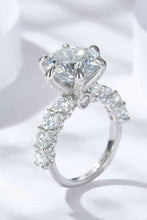 Load image into Gallery viewer, 3-Carat Moissanite Platinum-Plated Side Stone Ring
