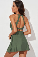 Load image into Gallery viewer, Halter Neck Open Back Swim Dress
