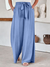 Load image into Gallery viewer, Drawstring Pocketed Wide Leg Pants
