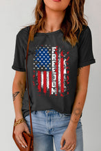 Load image into Gallery viewer, FREEDOM US Flag Graphic Round Neck Tee