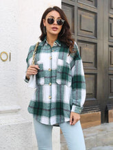 Load image into Gallery viewer, Plaid Button Up Collared Neck Long Sleeve Shirt