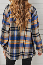 Load image into Gallery viewer, Plaid Pocketed Button Down Shacket
