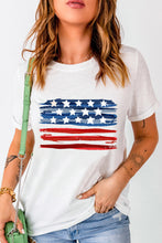 Load image into Gallery viewer, US Flag Graphic Round Neck Tee