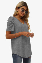Load image into Gallery viewer, V-Neck Puff Sleeve Tee