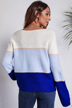 Load image into Gallery viewer, Color Block Horizontal Ribbing Sweater