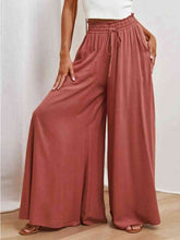 Load image into Gallery viewer, Drawstring Waist Wide Leg Pants