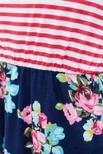 Load image into Gallery viewer, Girls Striped Floral Sleeveless Dress