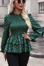 Load image into Gallery viewer, Smocked Flounce Sleeve Layered Blouse