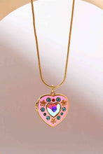 Load image into Gallery viewer, Rhinestone Decor Heart Box Pendant Necklace