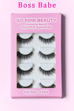 Load image into Gallery viewer, SO PINK BEAUTY Faux Mink Eyelashes 5 Pairs