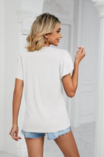 Load image into Gallery viewer, Contrast Trim Petal Sleeve V-Neck Top Lots of Colors