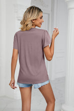 Load image into Gallery viewer, Contrast Trim Petal Sleeve V-Neck Top Lots of Colors