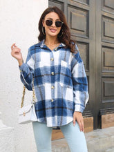 Load image into Gallery viewer, Plaid Button Up Collared Neck Long Sleeve Shirt