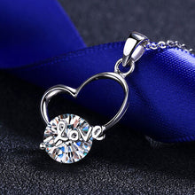Load image into Gallery viewer, 2 Carat Moissanite Heart 925 Sterling Silver Necklace