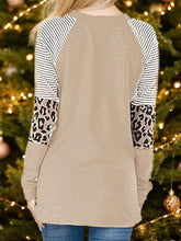 Load image into Gallery viewer, Christmas Tree Graphic Striped Long Sleeve Sweatshirt