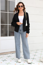 Load image into Gallery viewer, Fringe Trim Open Front Cardigan