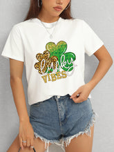 Load image into Gallery viewer, LUCKY VIBES Round Neck Short Sleeve T-Shirt